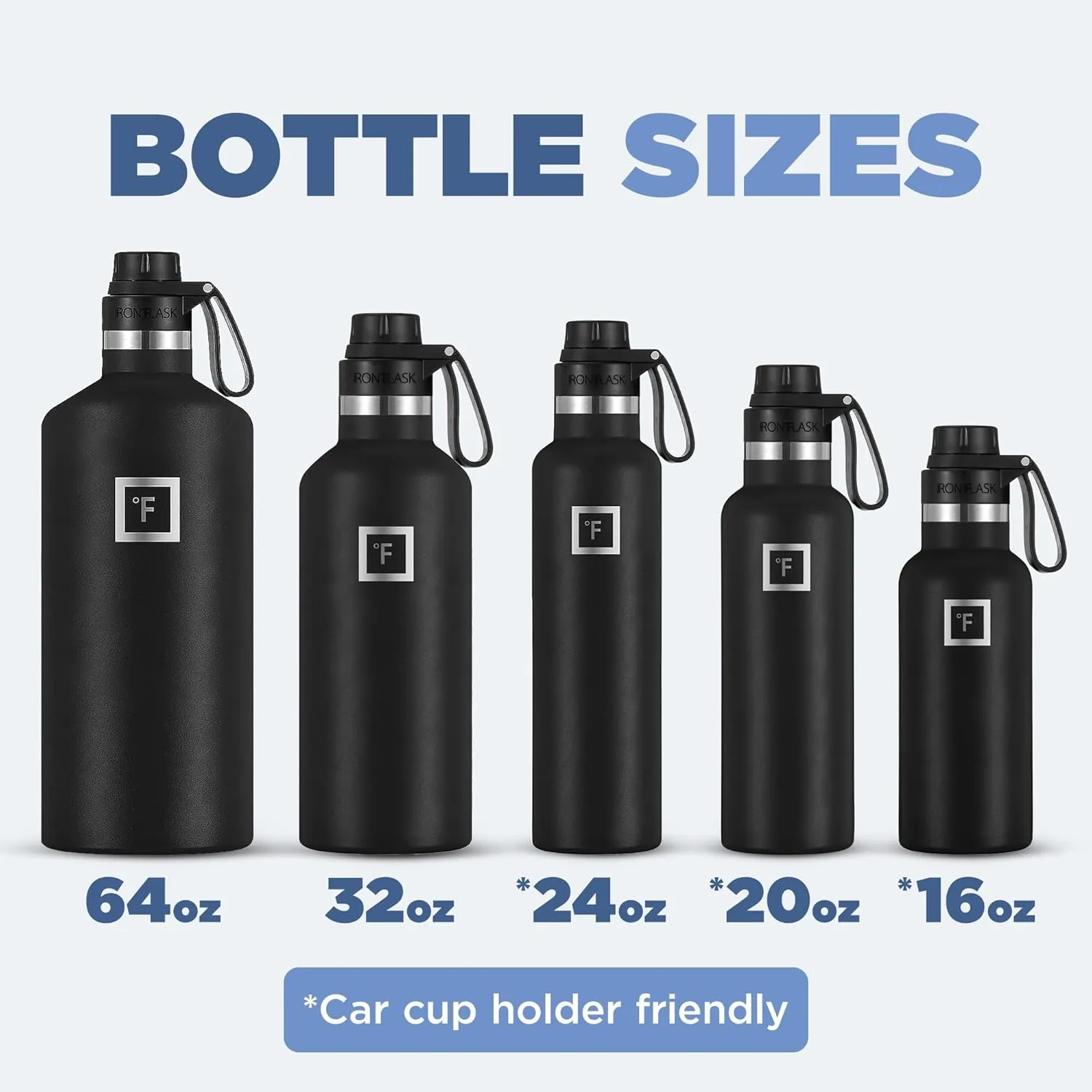 IRON °FLASK Camping & Hiking Hydration Canteens - 3 Lids (Narrow Spout Lid) Leak Proof Vacuum Insulated Stainless Steel - Hot & Cold Double Walled Sports Water Bottle - Cotton Candy, 24 Oz