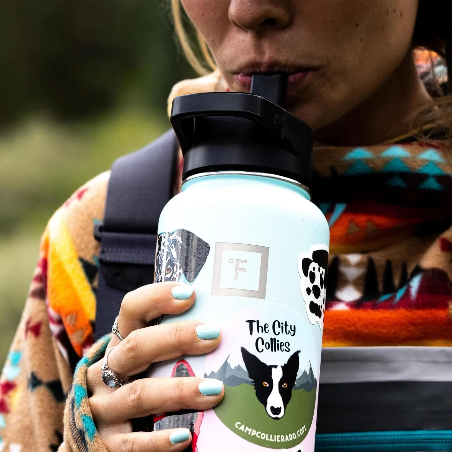 IRON °FLASK Camping & Hiking Hydration Flask with 3 Lids - Stainless Steel, Double Walled & Vacuum Insulated Water Bottle - Leak Proof & BPA Free (Day & Night, Spout - 22 oz)