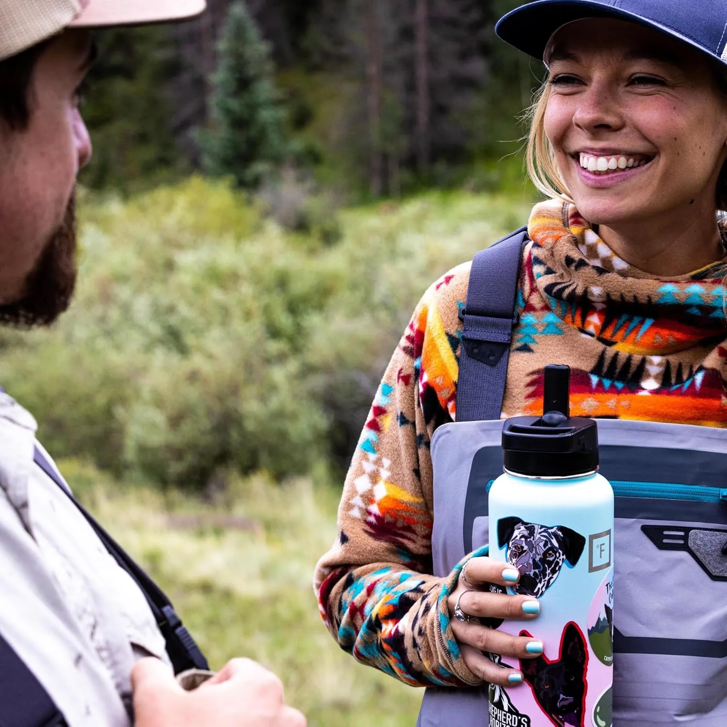 IRON °FLASK Camping & Hiking Hydration Flask with 3 Lids - Stainless Steel, Double Walled & Vacuum Insulated Water Bottle - Leak Proof & BPA Free (Day & Night, Spout - 22 oz)