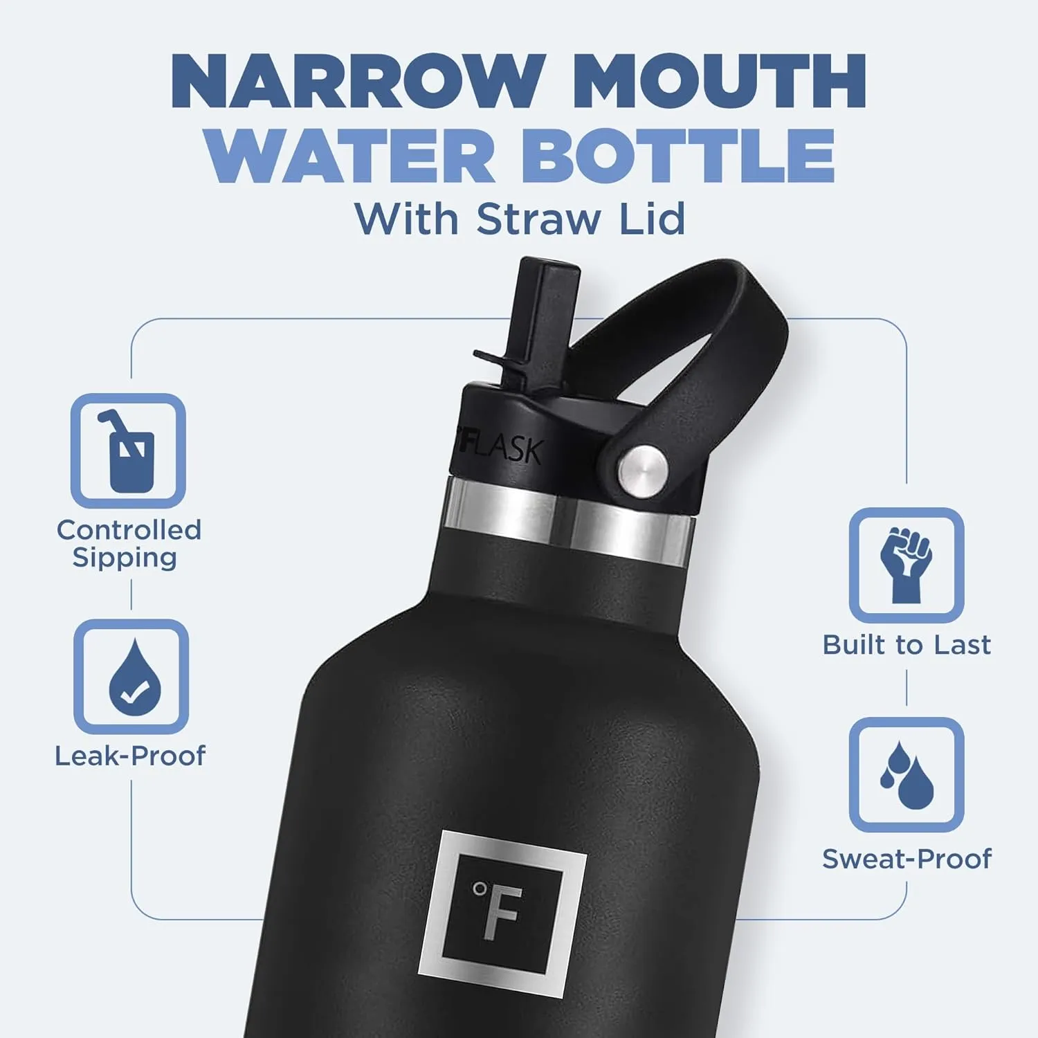 IRON °FLASK Sports Water Bottle - 32 Oz, 3 Lids (Straw Lid), Leak Proof, Vacuum Insulated Stainless Steel, Hot Cold, Double Walled, Thermo Mug, Standard Metal Canteen - Rose Gold