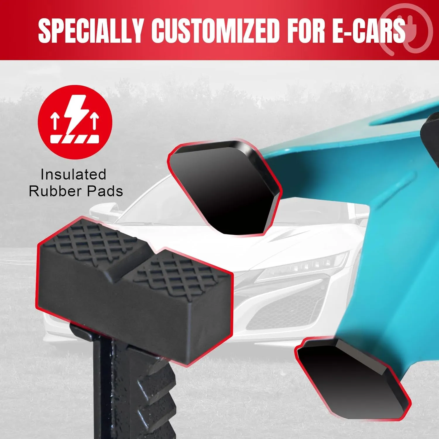 Jack Stands, 3 Ton (6000 LBs) Adjustable Ratchet Car Lifting Jack Stand with Dual Secure Pins, Insulated Rubber Saddle & Foot Pads for Electric Vehicles, Automotive Mortorcycles, 2 Pack