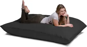 Jaxx Pillow Saxx 5.5-Foot - Huge Bean Bag Floor Pillow and Lounger, Black