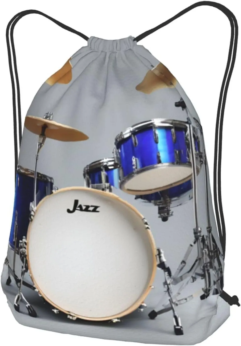 Jazz Drum Drawstring Backpack String Cinch Bag Polyester Sackpack For Fitness Training Workout
