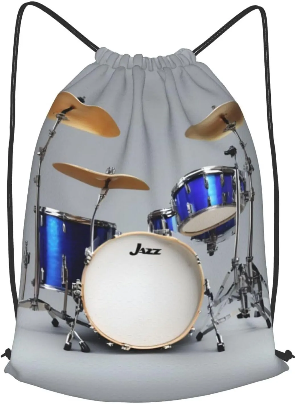 Jazz Drum Drawstring Backpack String Cinch Bag Polyester Sackpack For Fitness Training Workout
