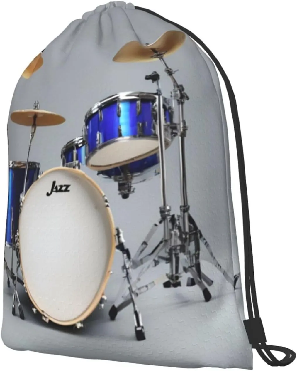 Jazz Drum Drawstring Backpack String Cinch Bag Polyester Sackpack For Fitness Training Workout