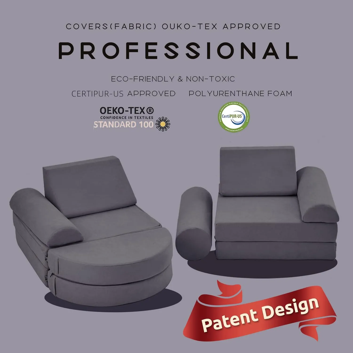 jela Kids Couch 14PCS Luxury, Floor Sofa Modular Furniture for Adults, Playhouse Play Set for Toddlers Babies, Modular Foam Play Couch, Modular Sofa (Charcoal, 57"x28"x18")