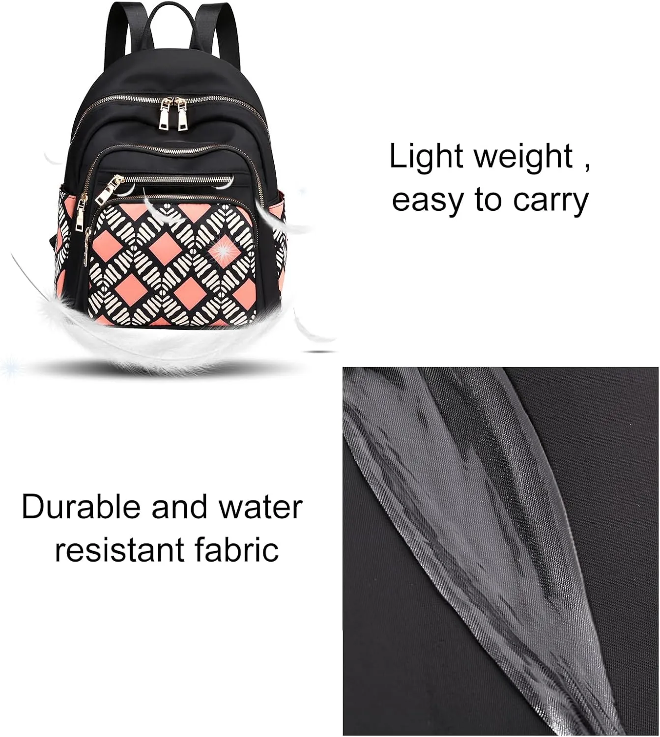 JiaYou Women Girls Leisure Backpack Floral pattern Daypack lightweight casual cosmetic Bag(Color D,16 Liters)