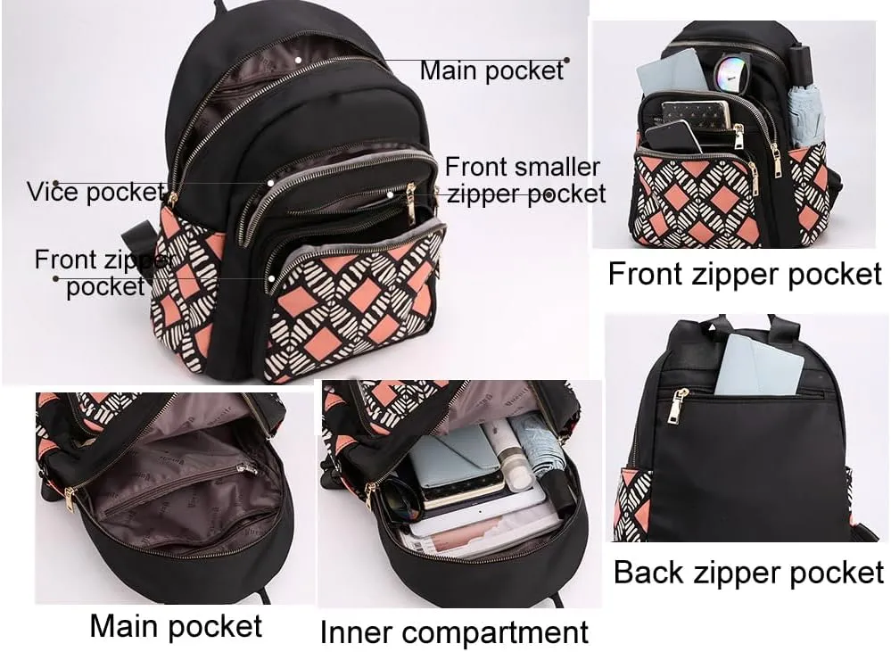 JiaYou Women Girls Leisure Backpack Floral pattern Daypack lightweight casual cosmetic Bag(Color D,16 Liters)