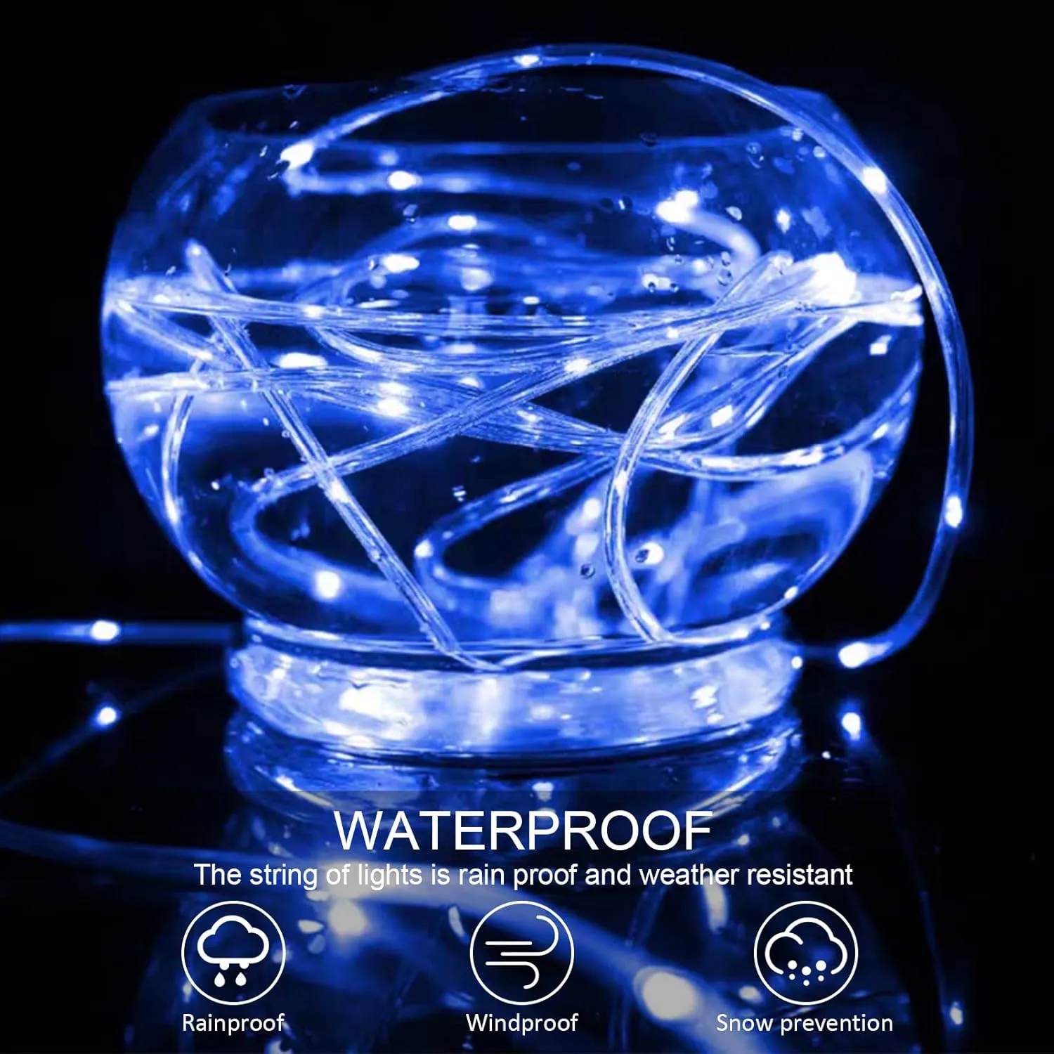 JIMACRO Outdoor Solar LED Rope Lights, IP65 Waterproof Rope Lights 22m/72.2ft 200LEDs Solar Decoration Lights with 8 Lighting Modes, Rope Fairy Light for Garden Tree Party Christmas Decoration