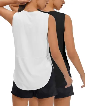 JOYSPELS Ice Silk Workout Tank Tops for Women Cool-Dry Sleeveless Loose Fit Yoga Shirts Athletic