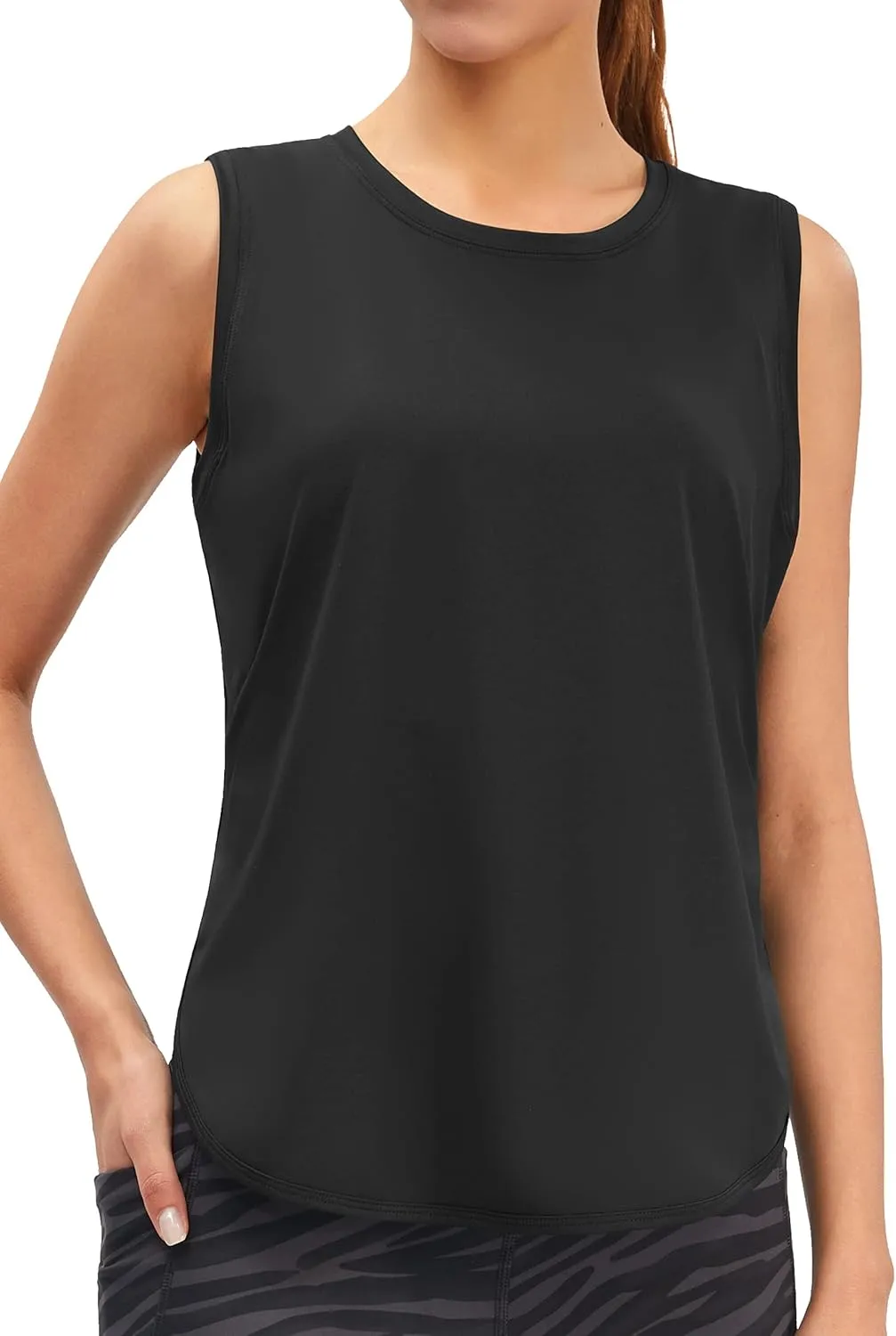 JOYSPELS Ice Silk Workout Tank Tops for Women Cool-Dry Sleeveless Loose Fit Yoga Shirts Athletic