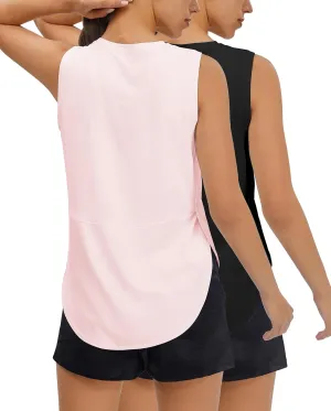 JOYSPELS Ice Silk Workout Tank Tops for Women Cool-Dry Sleeveless Loose Fit Yoga Shirts Athletic