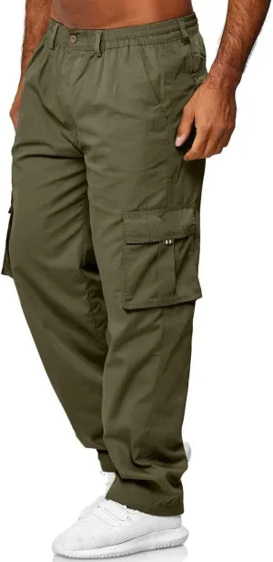 Julidostore Stretchmotions - Super Stretch Ice-Silk Comfort Cargo Pants Mens 6 Pockets Tactical Joggers Outdoor Trousers