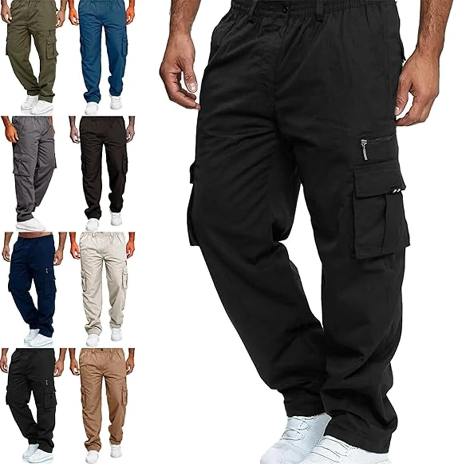 Julidostore Stretchmotions - Super Stretch Ice-Silk Comfort Cargo Pants, Multi Pockets Outdoor Hiking Work Sweatpants