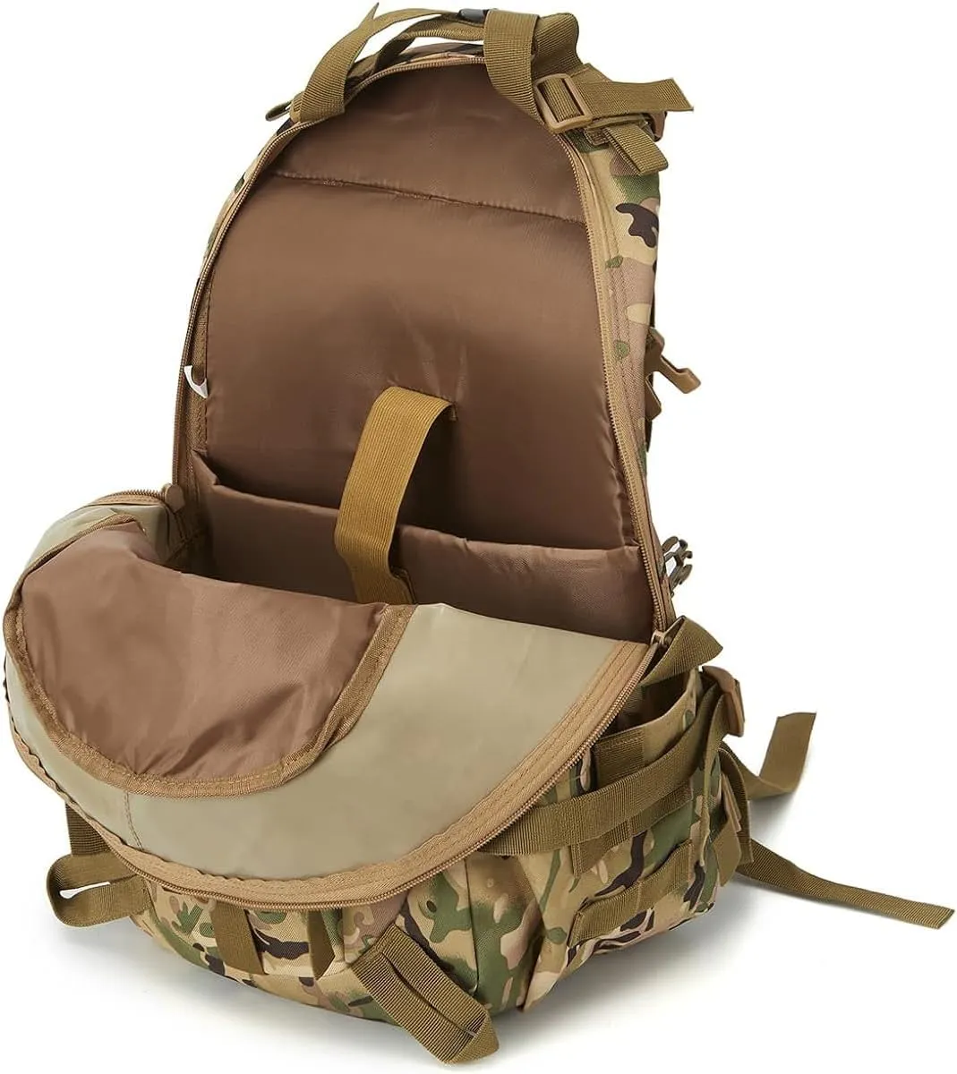 Jungle Leopard 40L Tactical Backpack Men Camping Hiking Bag Reflective Travel Survival MOLLE Climbing Rucksack(BK)