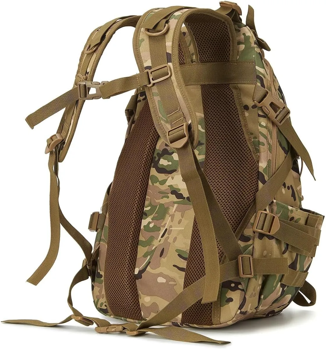 Jungle Leopard 40L Tactical Backpack Men Camping Hiking Bag Reflective Travel Survival MOLLE Climbing Rucksack(BK)
