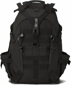 Jungle Leopard 40L Tactical Backpack Men Camping Hiking Bag Reflective Travel Survival MOLLE Climbing Rucksack(BK)