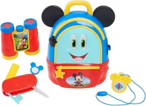 Just Play Mickey Mouse Funhouse Adventures Backpack - Disney Junior Mickey Backpack and Explorer Kit for Children, Explorer Kit for Kids, Multicolor