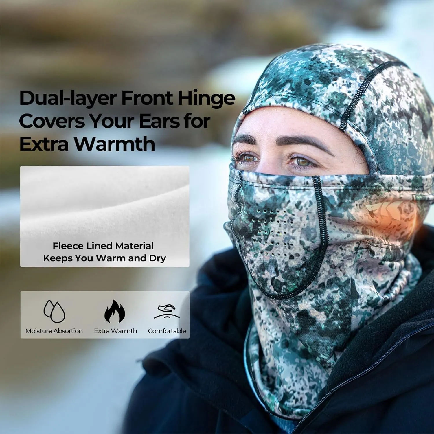 KastKing Winter Mountain Mist Balaclava Face Mask for Men & Women-Ideal Cold Weather Gear for Ice Fishing,Snowmobiling,Skiing