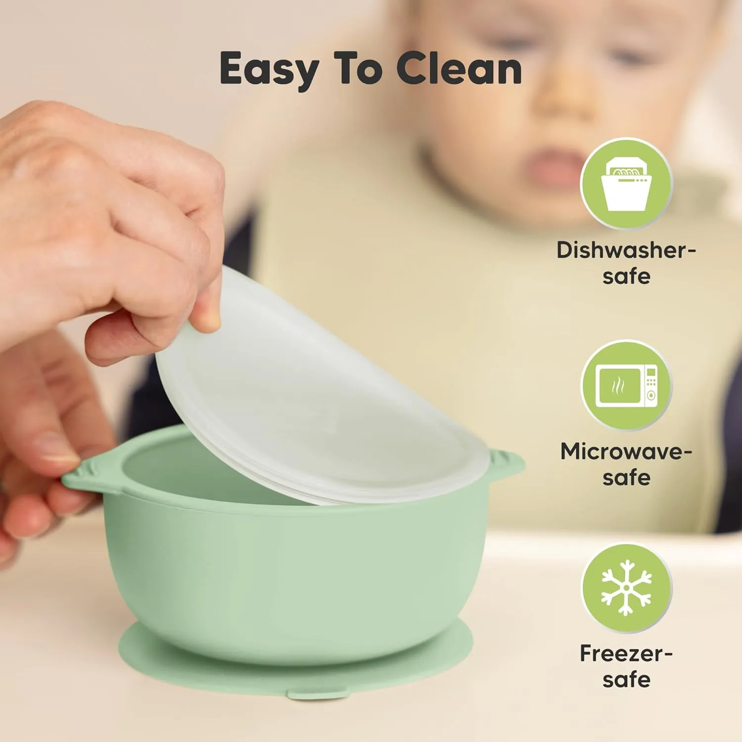 KeaBabies 2-Pack Baby Bowls with Suctions, Lids - Silicone Toddler Suction Bowls for Baby Boy, Girl, Kids, Food Grade Silicone, BPA-Free, Dishwasher Safe, Toddler Eating Essentials (Mellow)