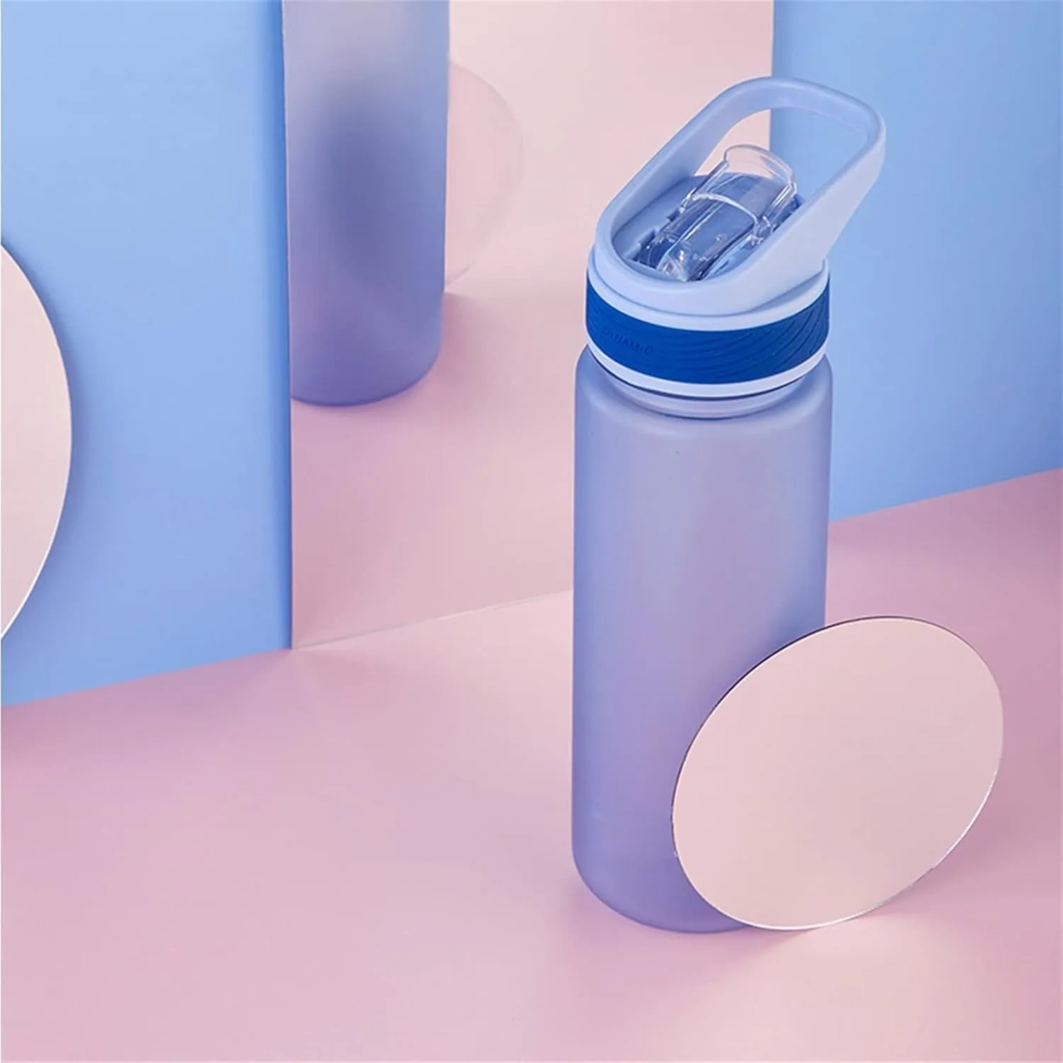 kettles Matte texture Plastic Water Bottle with Straw,Portable Sports Bottles BPA Free,Leakproof Cup Durable,for Fitness,Students Gift canteen(B,Medium)