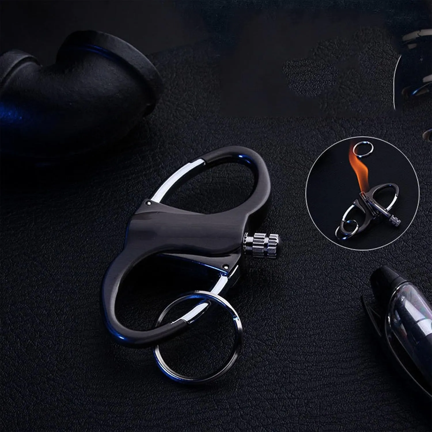 Keychain Lighter, Mini Waterproof Keychain Lighter Match Design with Carabiner for Outdoor Activities