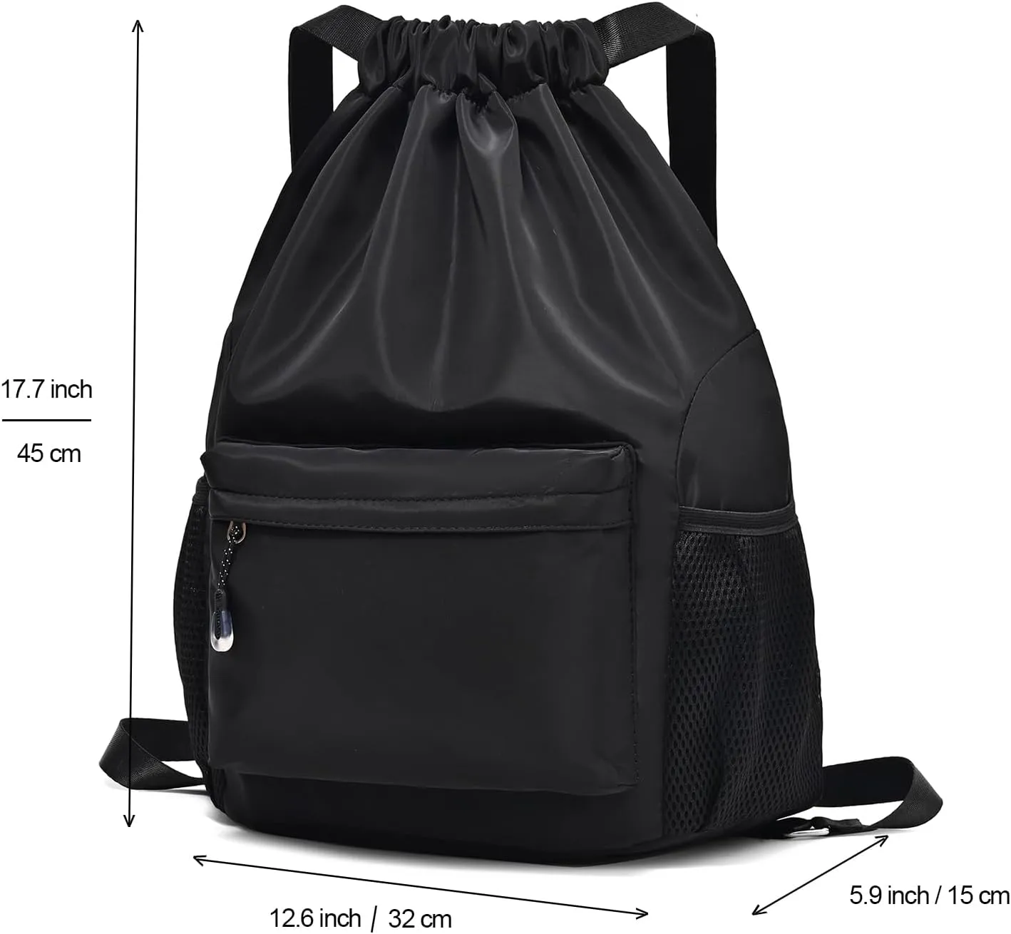 Khaki Drawstring Backpack for Women, Waterproof Drawstring Gym Bag for Men, Small Cinch Sack for Basketball, Pull String Sport Bag for Soccer.
