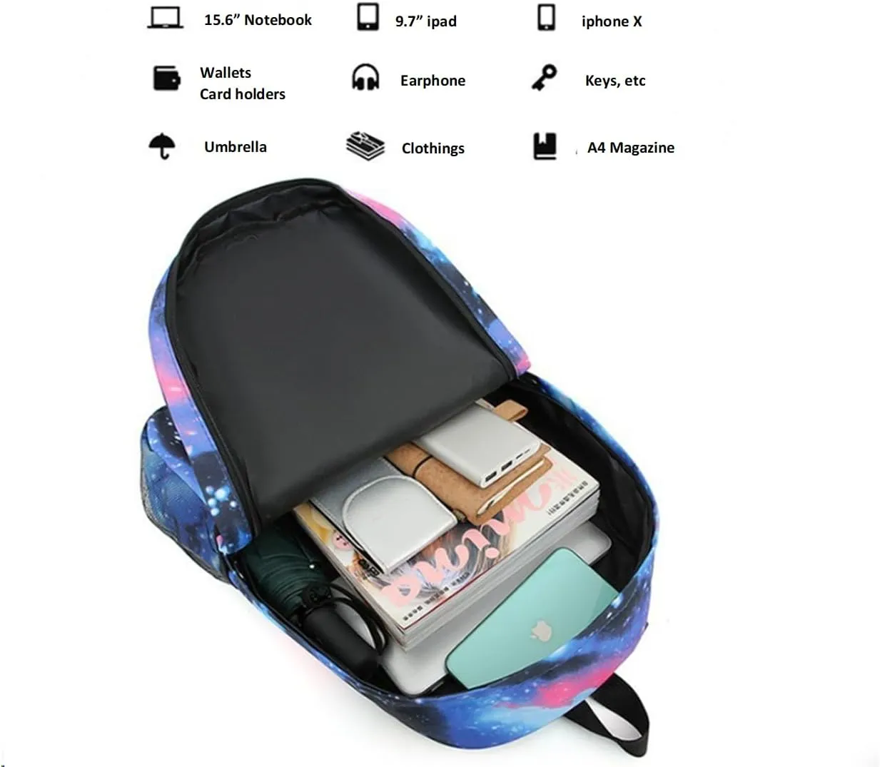 Kids Shadow Milk Cookie Backpack Shoulder Bag Pencil Case 3PCS Set - 17in (J,3cps)