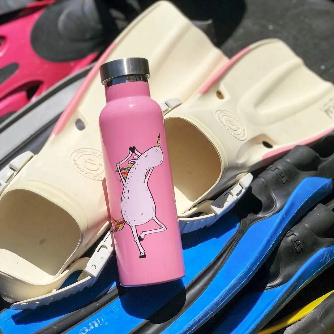 Kids Water Bottle Easy-Sip Straw Lid Leak-Proof Insulated Stainless Steel Thermos Perfect for School & Pickleball 3 Lids BPA-Free Keeps Drinks Cold for 24 Hours (Unicorn 17oz)