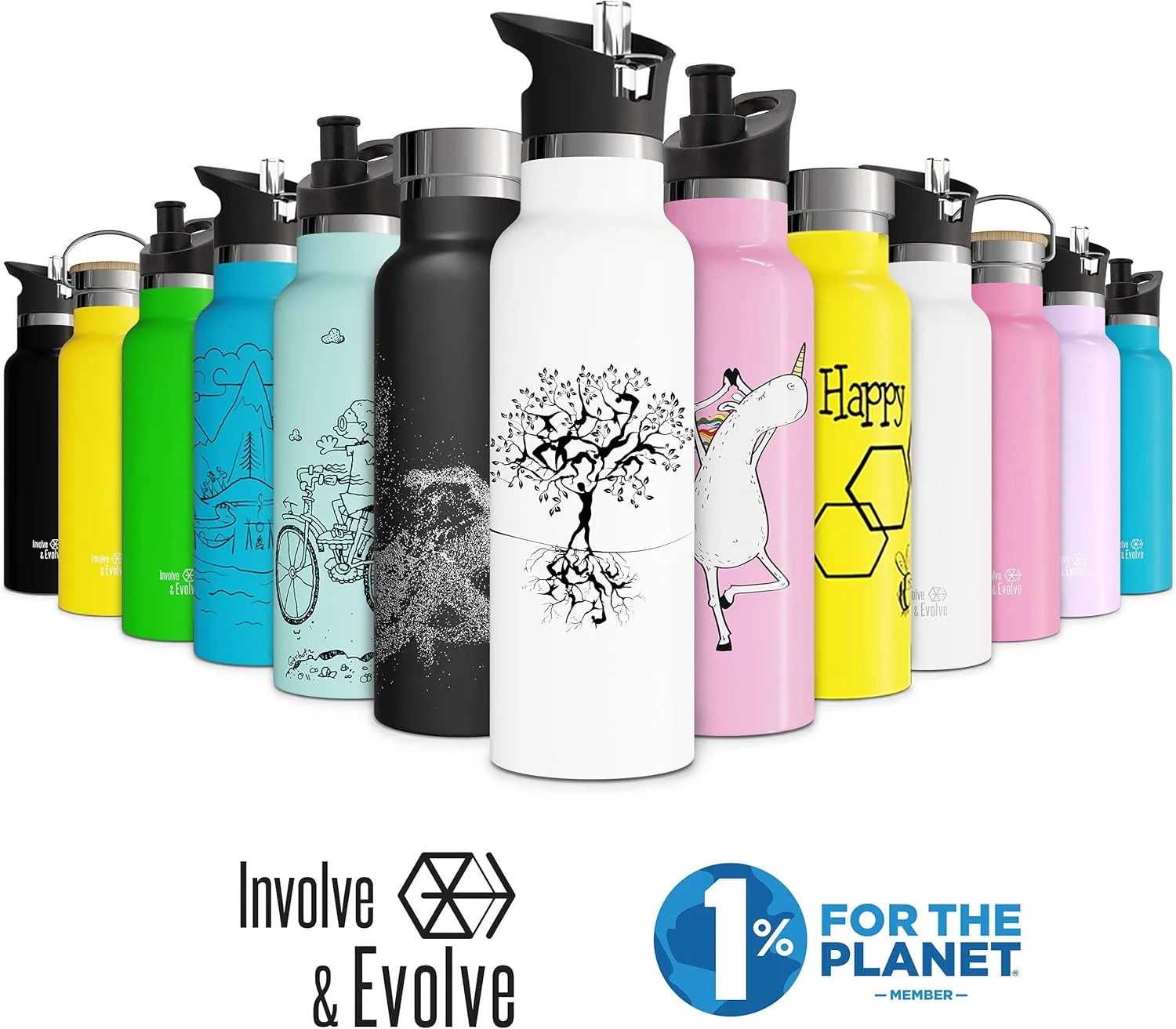 Kids Water Bottle Easy-Sip Straw Lid Leak-Proof Insulated Stainless Steel Thermos Perfect for School & Pickleball 3 Lids BPA-Free Keeps Drinks Cold for 24 Hours (Unicorn 17oz)