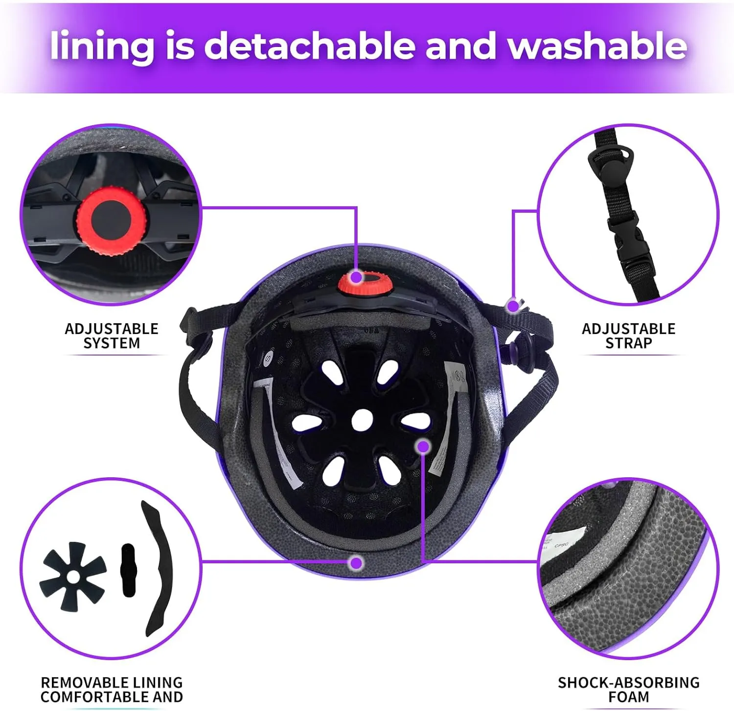 Kids Youth Bike Helmet - Lightweight and Safe Helmet for Boys and Girls Toddler, Adjustable Multi-Sport Helmets for Skateboard Skate Scooter