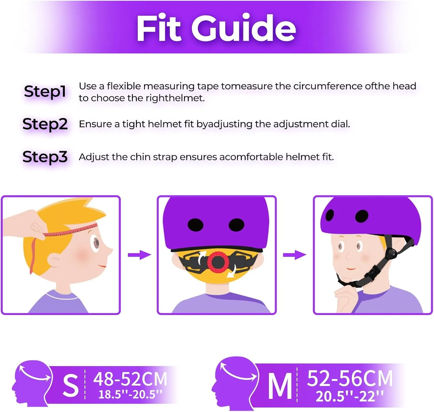 Kids Youth Bike Helmet - Lightweight and Safe Helmet for Boys and Girls Toddler, Adjustable Multi-Sport Helmets for Skateboard Skate Scooter