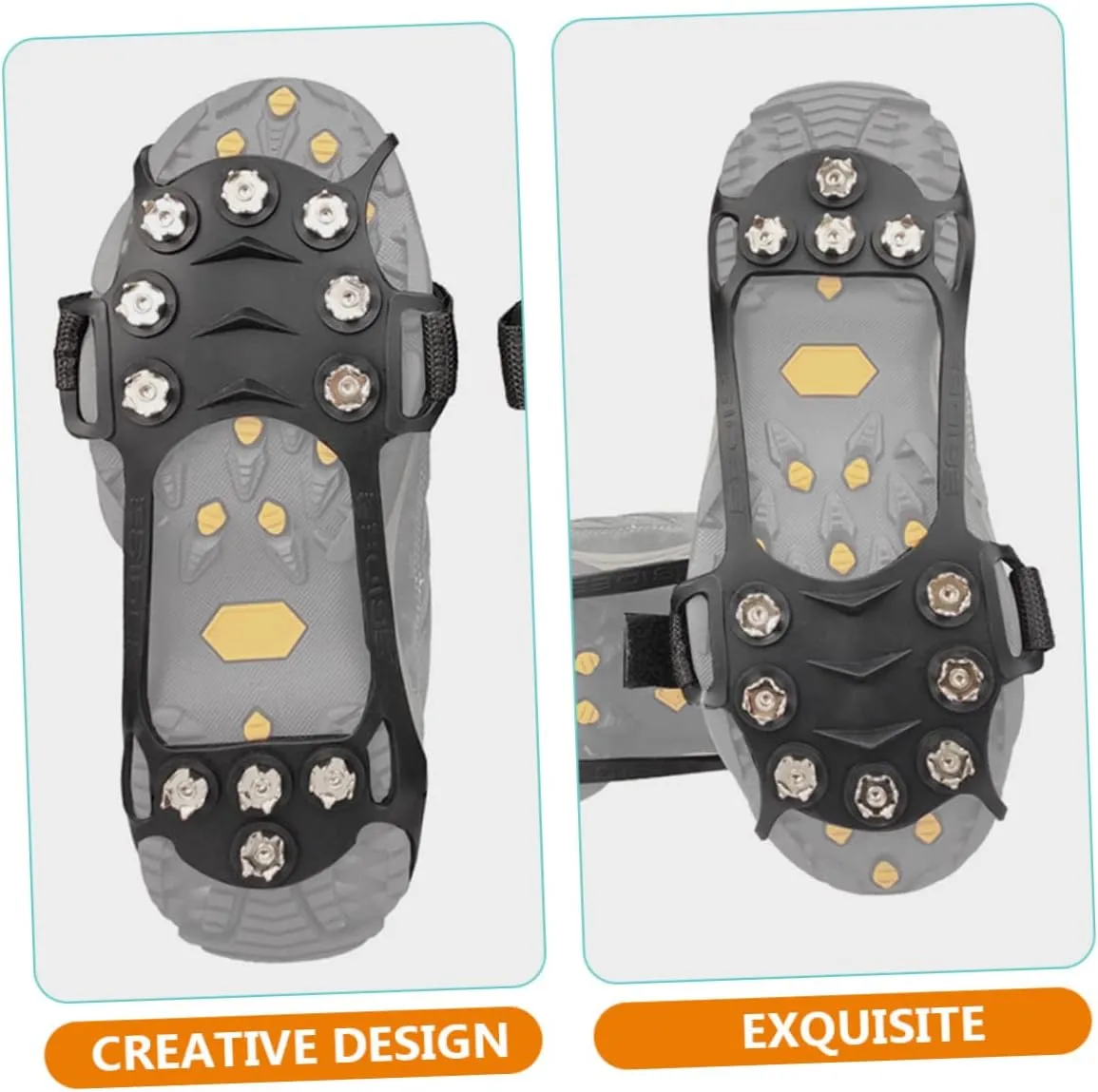 Kisangel Mountaineering Covers Boot Grippers Ice Grippers Shoe Spikes Ice Crusher Slip-on Shoe Gripper Shoe Ice