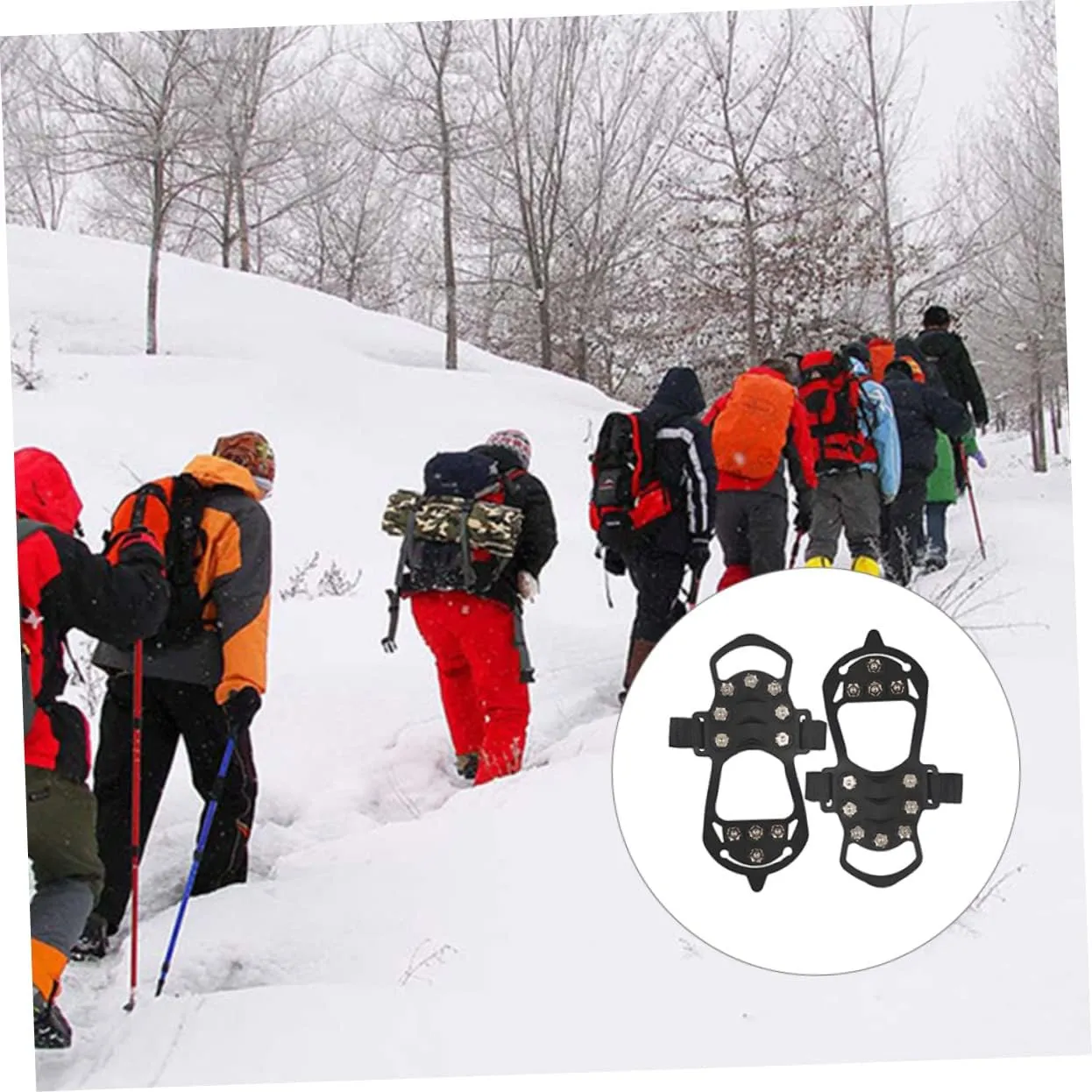 Kisangel Mountaineering Covers Boot Grippers Ice Grippers Shoe Spikes Ice Crusher Slip-on Shoe Gripper Shoe Ice