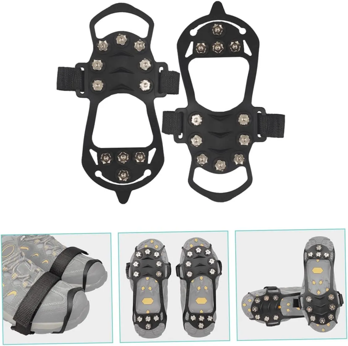 Kisangel Mountaineering Covers Boot Grippers Ice Grippers Shoe Spikes Ice Crusher Slip-on Shoe Gripper Shoe Ice