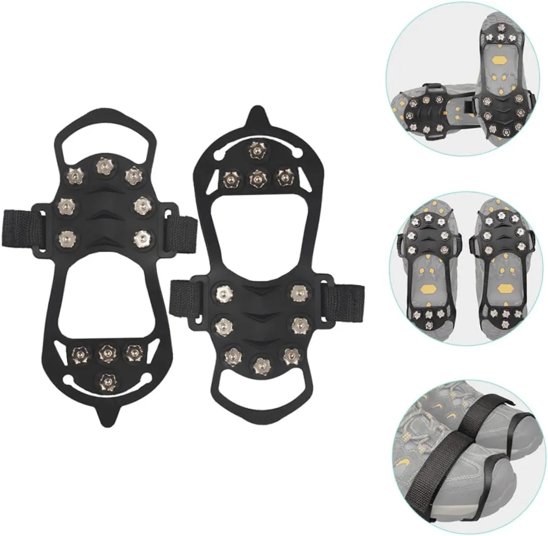 Kisangel Mountaineering Covers Boot Grippers Ice Grippers Shoe Spikes Ice Crusher Slip-on Shoe Gripper Shoe Ice