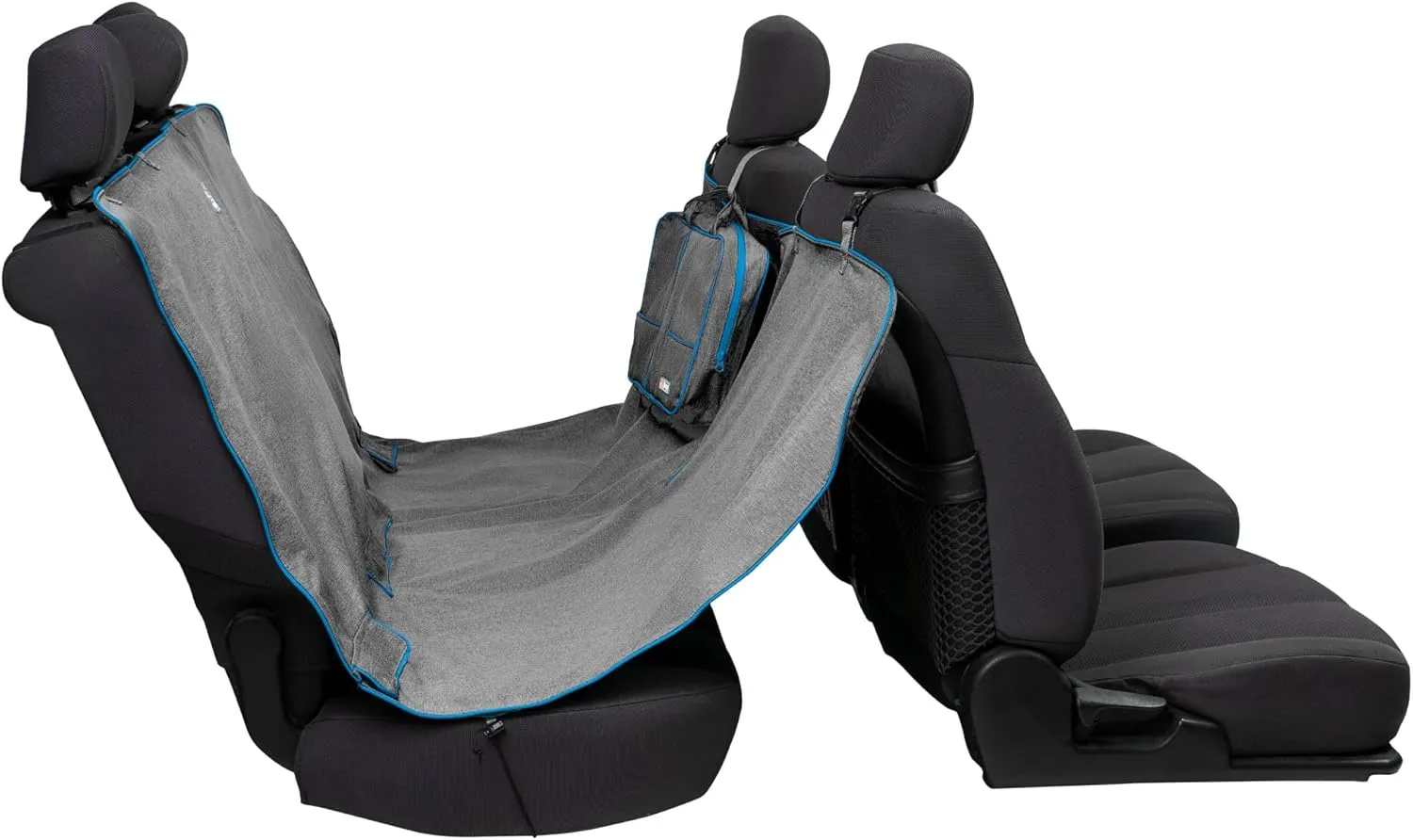 Kurgo Dog Car Seat Cover, Pet Bench Seat Covers, Hammock Style Car Cover, Water Resistant, Scratch Proof, Cars, 55 Inches, Heather Hammock (Heather Charcoal Grey, 55")