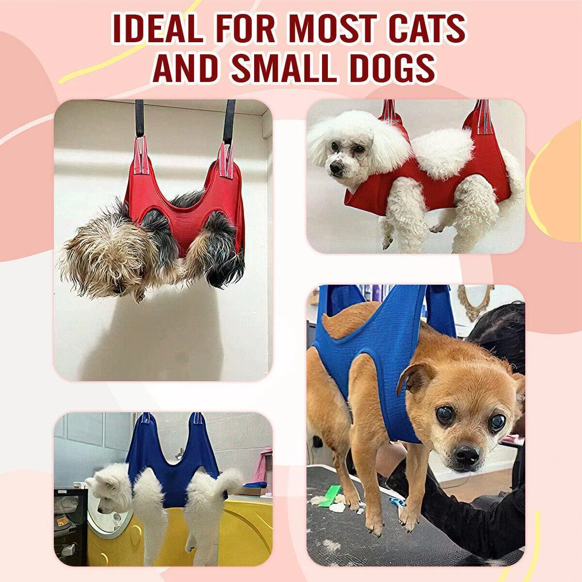 L Size Hammock Helper Pet Dog Cat Grooming Restraint Bags For Bathing Trimming Nail