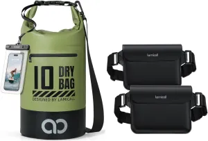 Lamicall Dry Bag Waterproof Backpack & Waterproof Fanny Pack