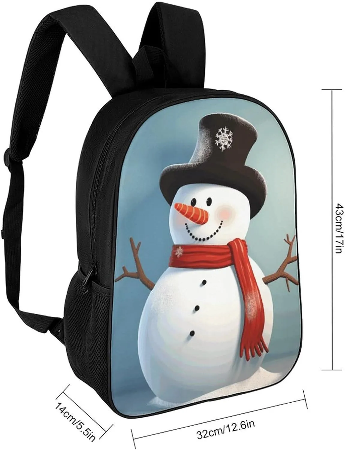 Laptop Backpack for Men 17 Inch Cute Snowman Work Casual Backpack Lightweight Travel Shoulder Bag