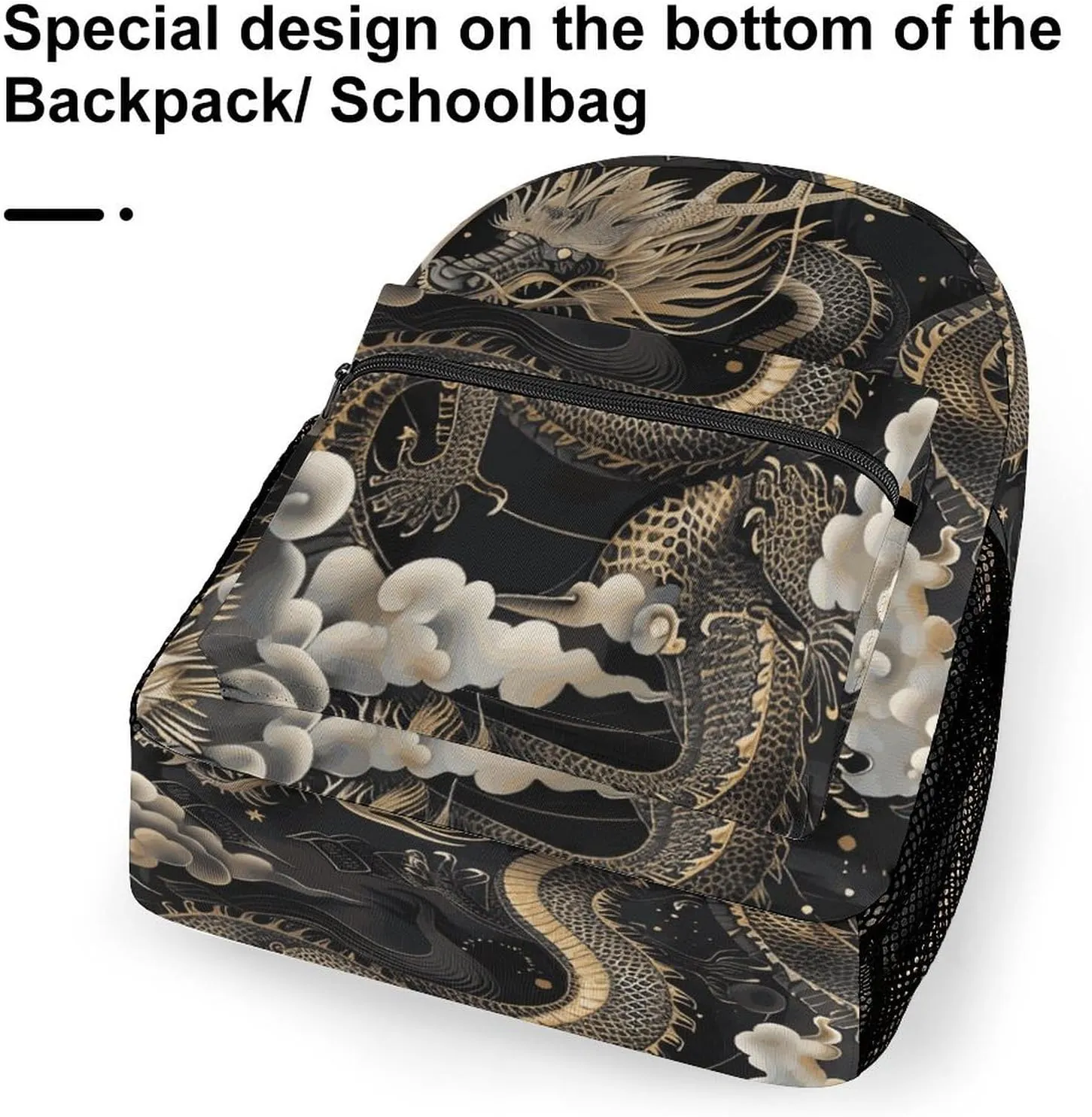 Laptop Backpack for Men Women Lightweight Daypack with Compartment Rucksack Black Chinese Dragon Laptop Bag