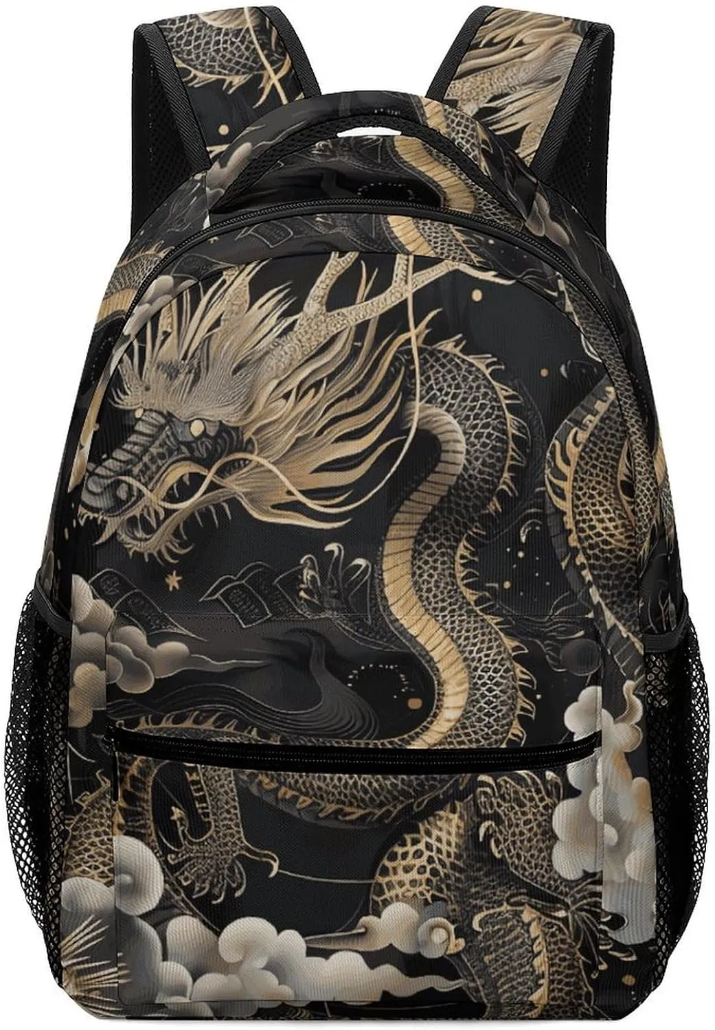 Laptop Backpack for Men Women Lightweight Daypack with Compartment Rucksack Black Chinese Dragon Laptop Bag
