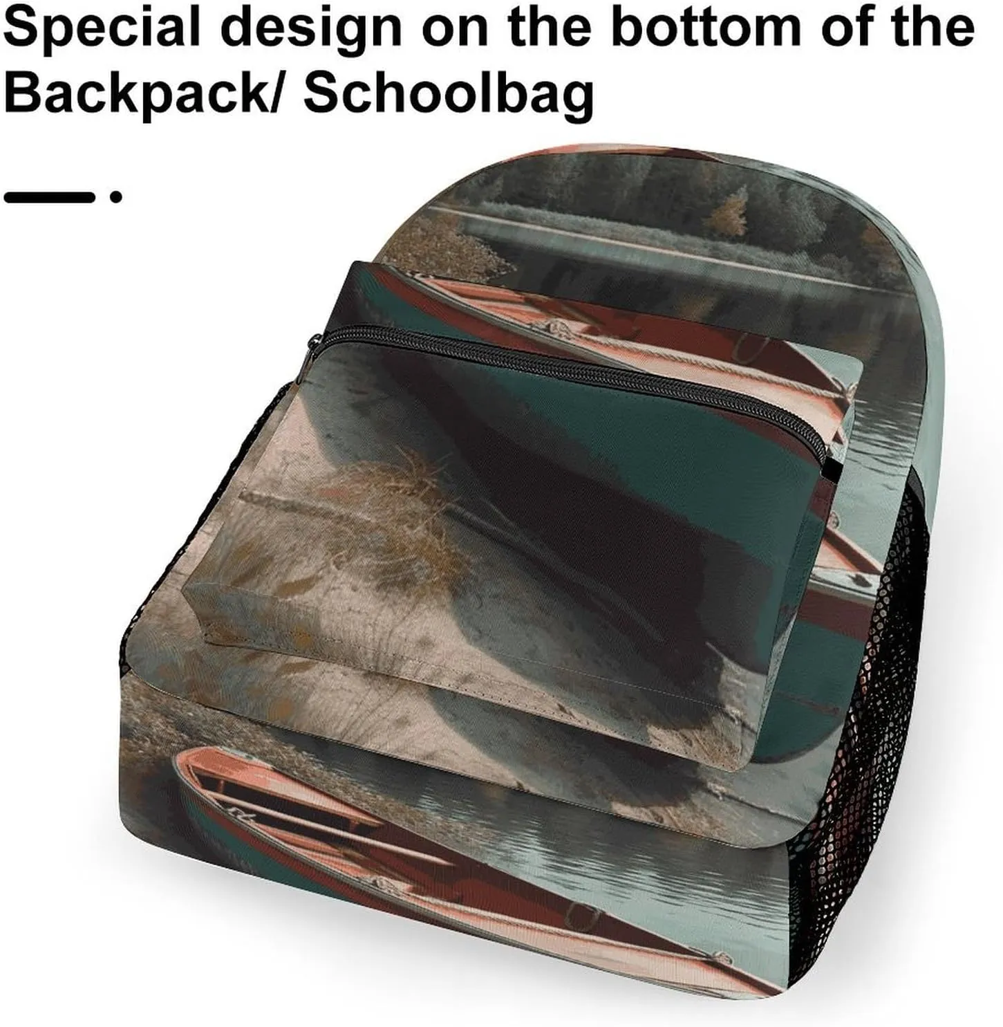 Laptop Backpack for Men Women Lightweight Daypack with Compartment Rucksack Boat Moored on Shore Laptop Bag