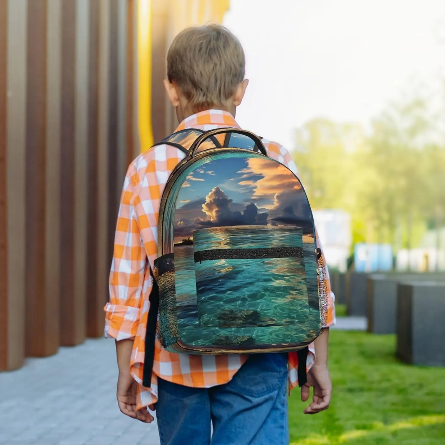 Laptop Backpack for Men Women Lightweight Travel Backpack Beautiful view of the sea Daypack Laptop Bag for Travel