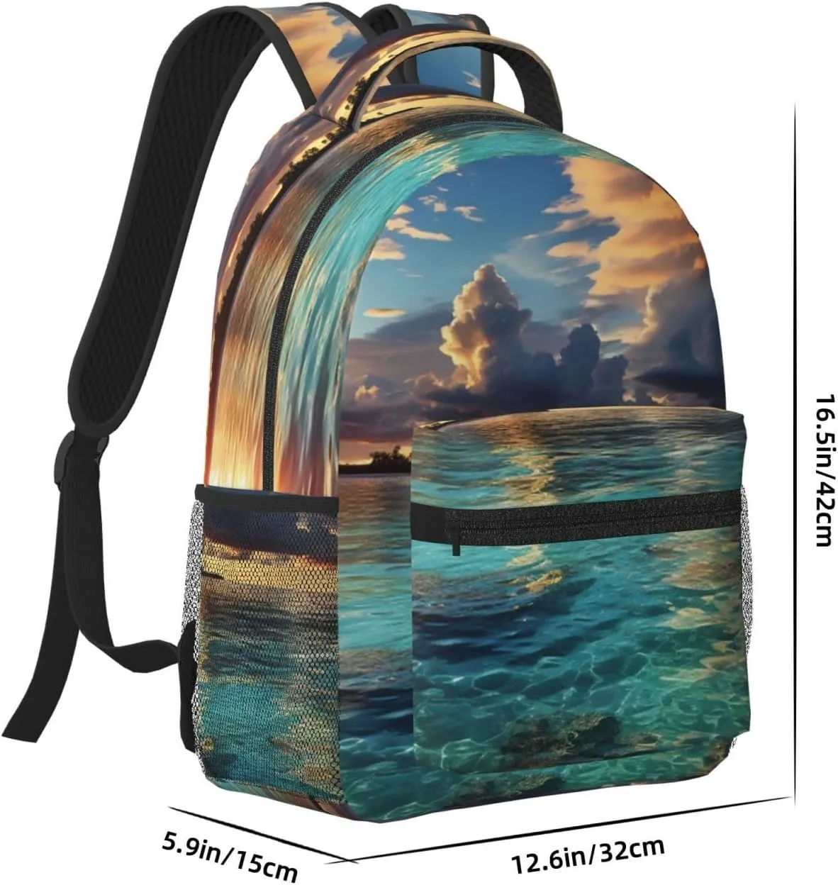 Laptop Backpack for Men Women Lightweight Travel Backpack Beautiful view of the sea Daypack Laptop Bag for Travel