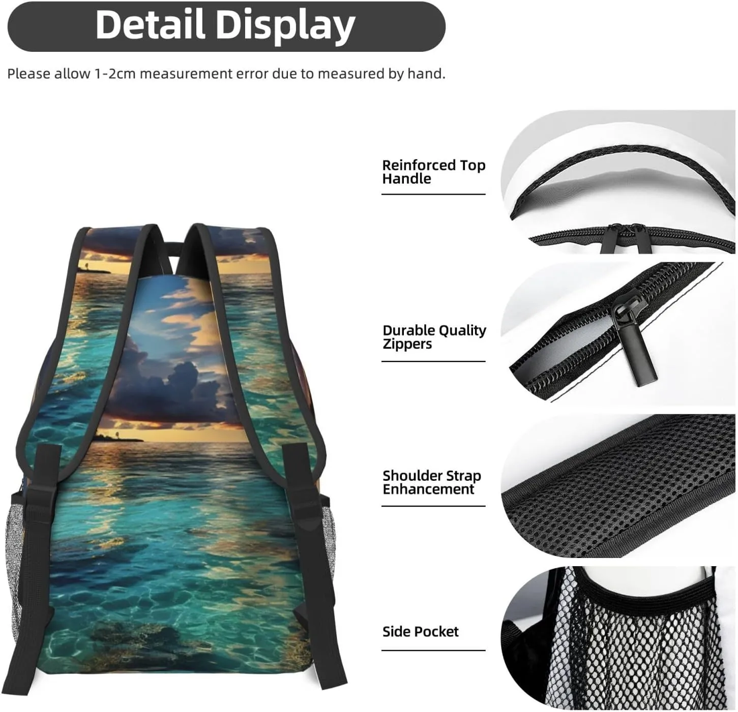 Laptop Backpack for Men Women Lightweight Travel Backpack Beautiful view of the sea Daypack Laptop Bag for Travel