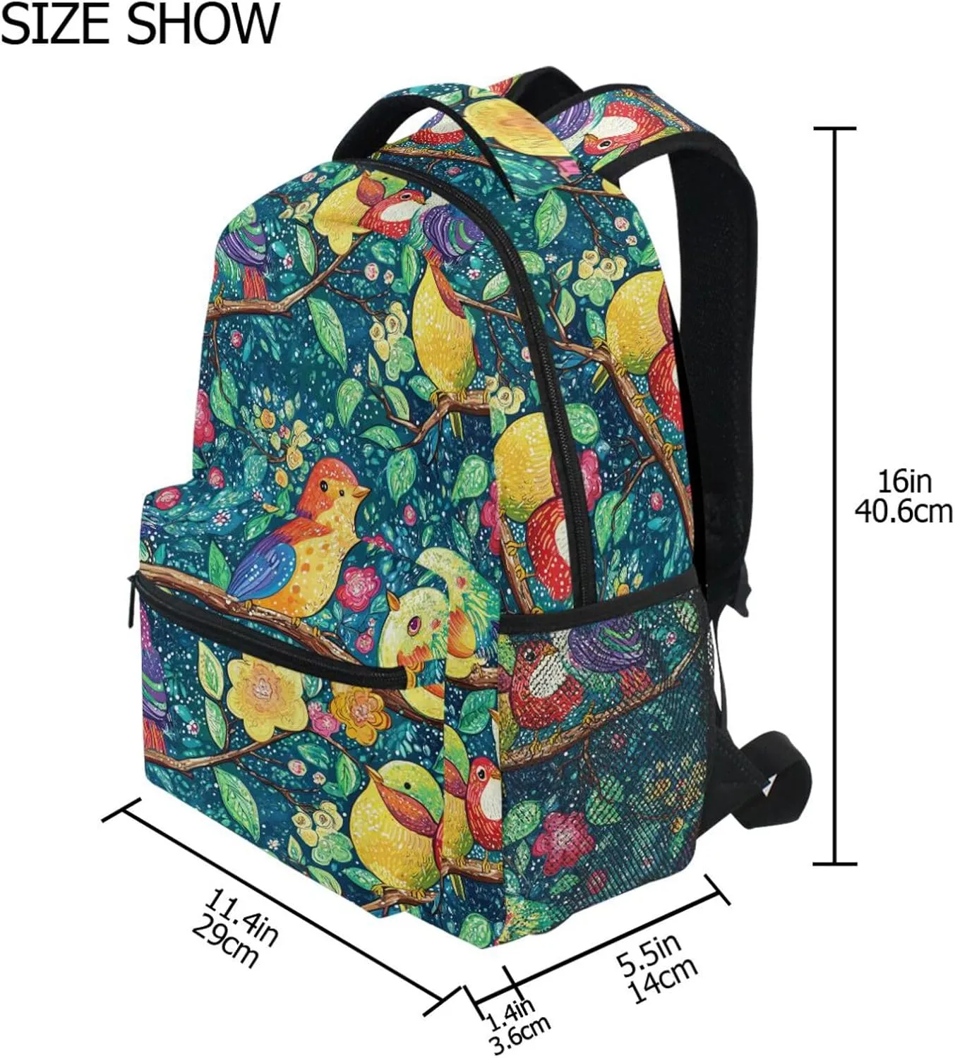 Laptop Backpack for Unisex Adult Waterproof Outdoor Backpack with Chest Strap for Business Work College Travel Trip Parents' Day Bird Family