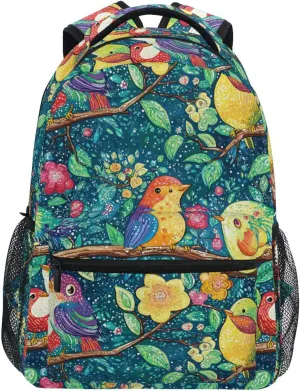Laptop Backpack for Unisex Adult Waterproof Outdoor Backpack with Chest Strap for Business Work College Travel Trip Parents' Day Bird Family