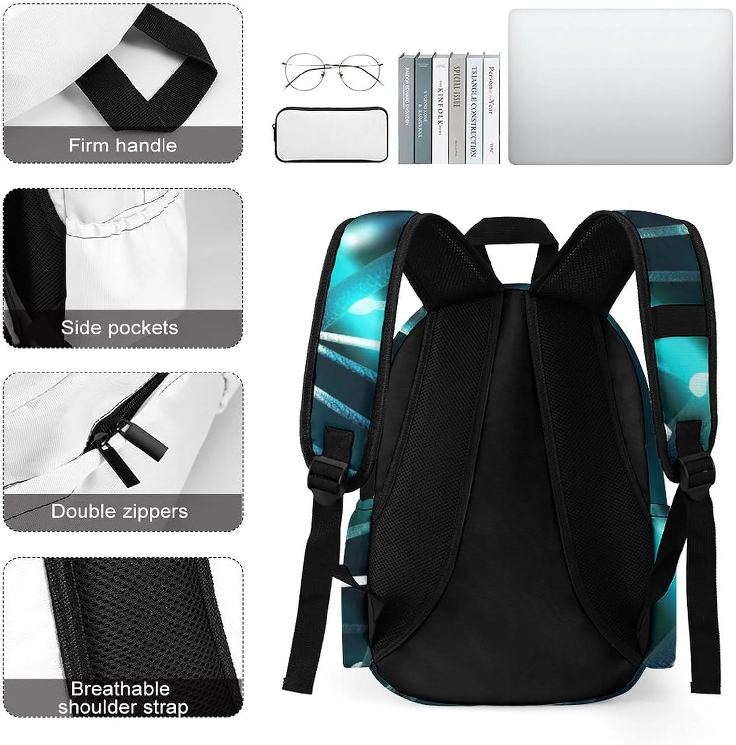 Laptop Backpack for Women Men Daypack Waterproof Science Gene Strand Computer Bag Business Work Bag for Travel
