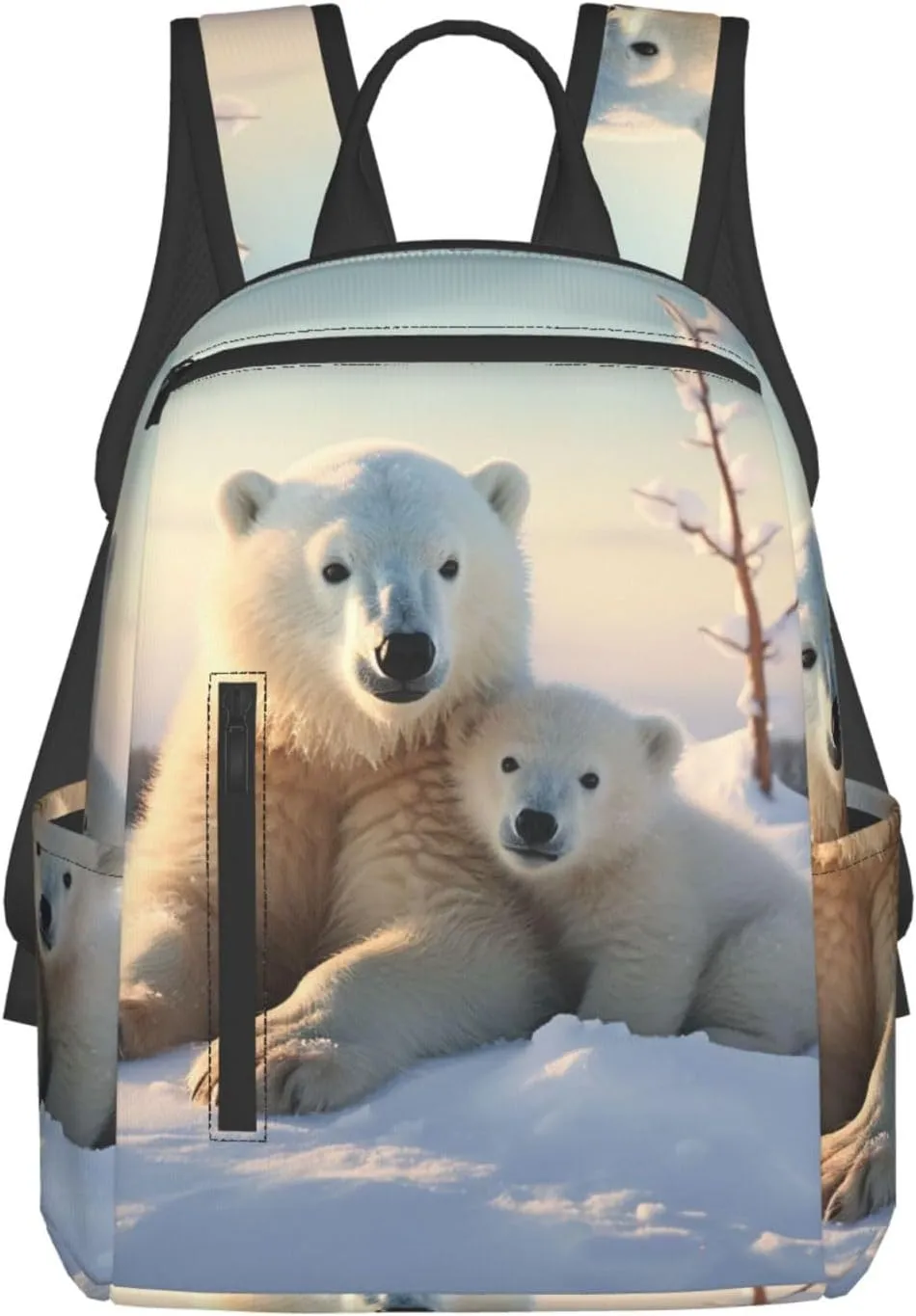 Laptop Backpack Lightweight Hiking Backpack Cute Polar Bears Weekender Bag Travel Daypack for Women Men